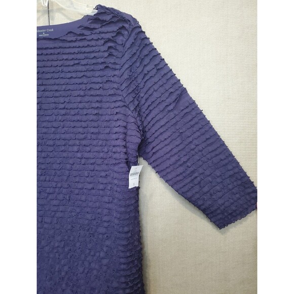 COLDWATER CREEK Purple Ruffle 3/4 Sleeve Lined Blouse Size XL NWT - Picture 2 of 7